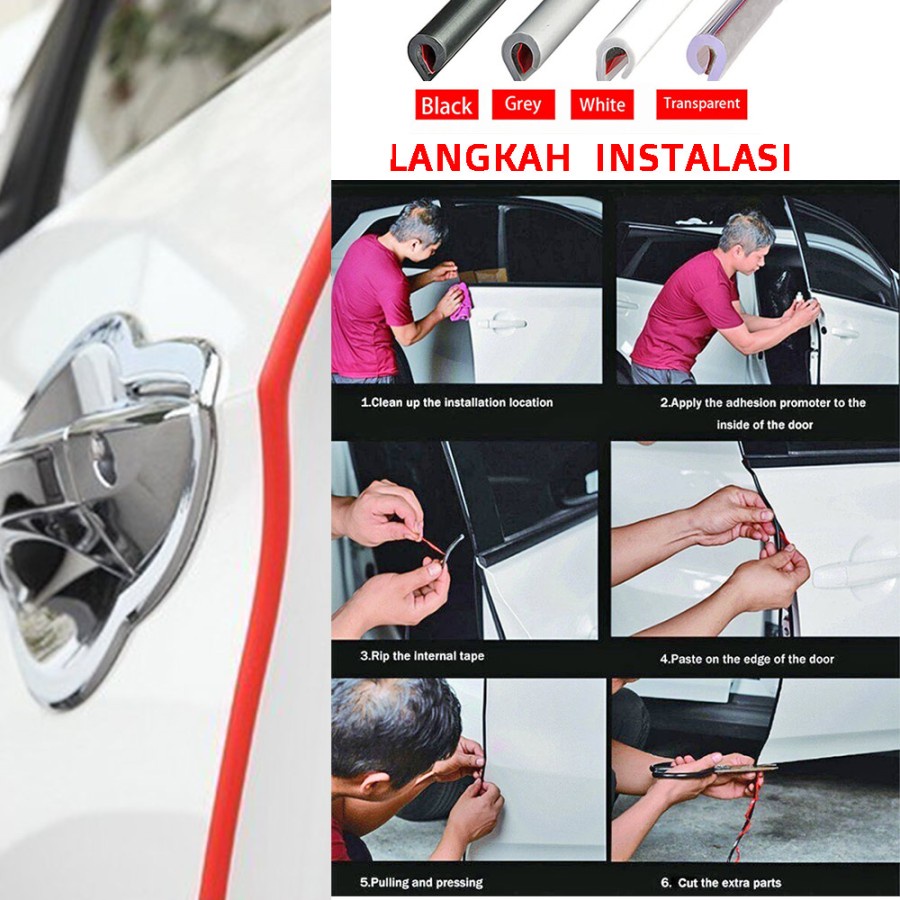 LIST KARET PINTU PELINDUNG PINTU PEREDAM MOBIL UNIVERSAL PER METER BY ADN