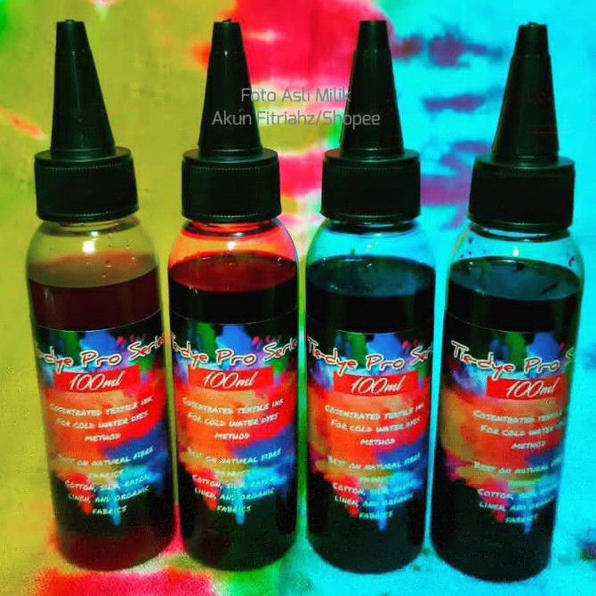 

4 Pcs TieDye @250ml Pro series Tie dye Kit pewarna tekstil kain kaos diy jumputan shibori remasol