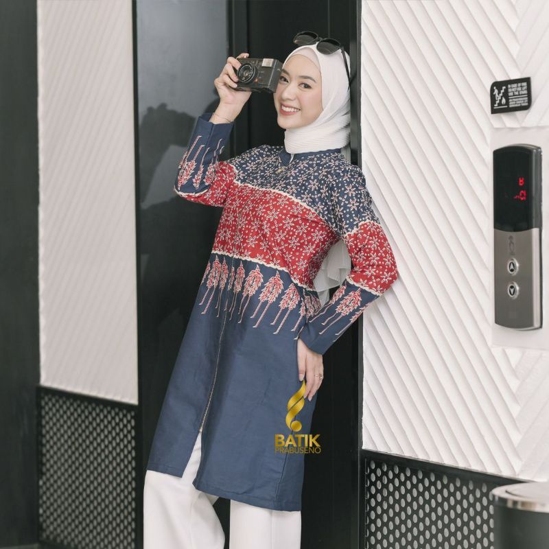 Tunik Motif Amelia Batik prabuseno batik kerja tunik kerja tunik terbaru tunik nyaman