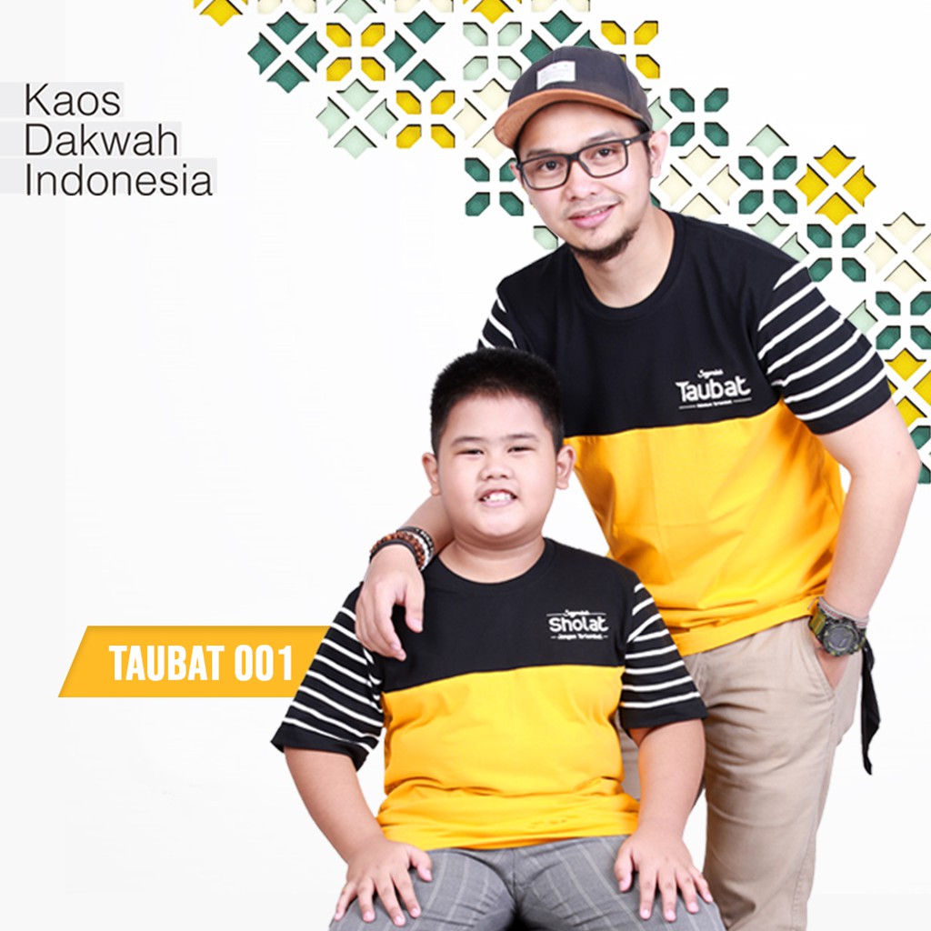 KAOS DAKWAH ISLAMI COUPLE | Baju Distro Muslim Trendy | Ayah dan Anak | ALZARA TAUBAT.001