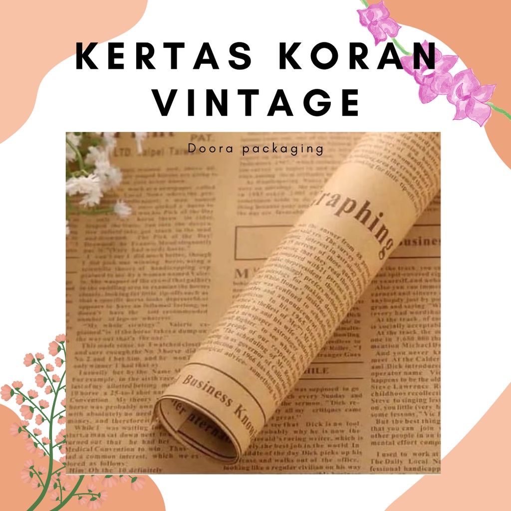 Kertas Kraft Wrapping Paper Vintage Newspaper