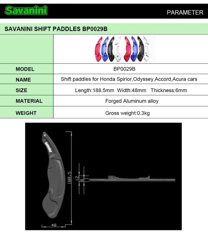 Savanini Paddle Shift Mobil Honda Civic Turbo, Odssey, Accord 2016 - Up, CRV Turbo Premium