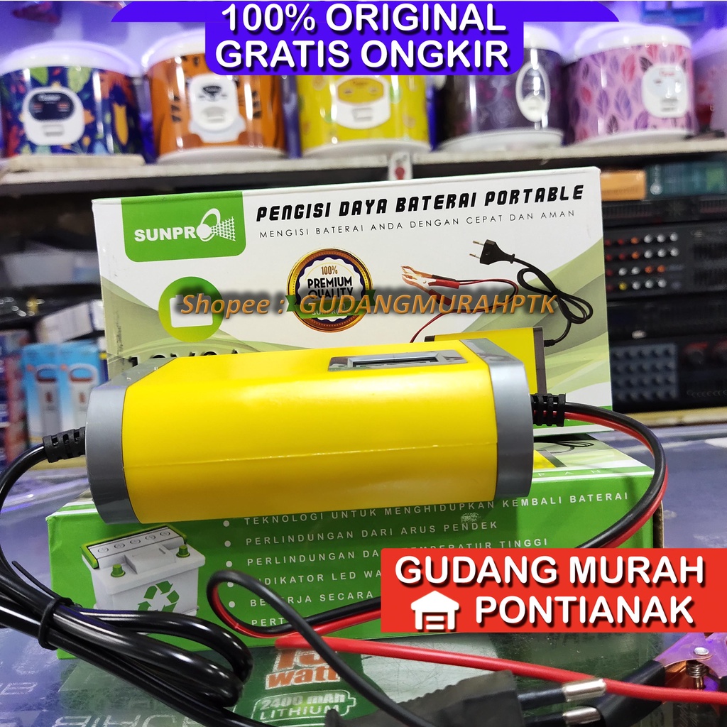 Charger Aki Battery Sunpro 12V2A / Casan Aki Sunpro 12V 2A / Cas Aki