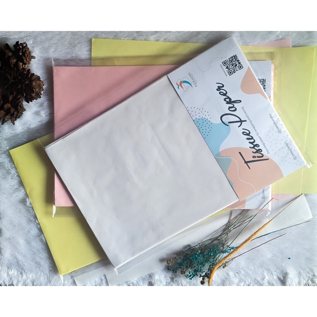 

Termurah ±50pcs Kertas Bungkus Putih Tissue Paper Doorslag Wrapping Tracing White Kertas Bungkus