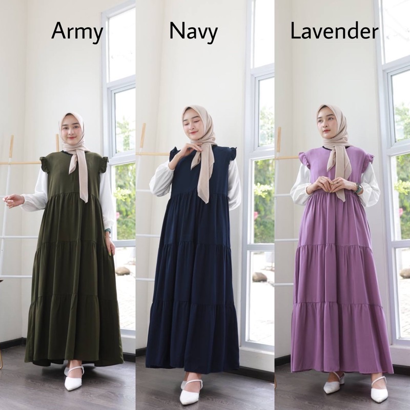 KAREN MAXI (ld102 pjg135) - Gamis Polos Emily Crepe