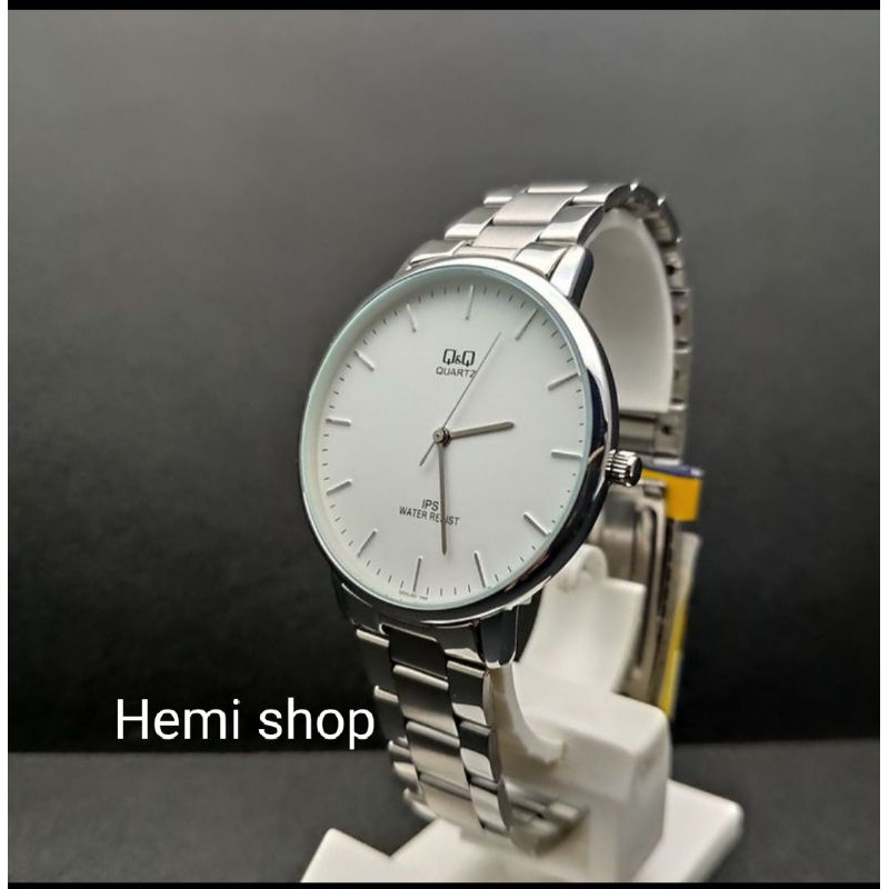 Jam Tangan Pria Q&Q QQ Analog Tali Rantai Silver QZ00J201Y Original