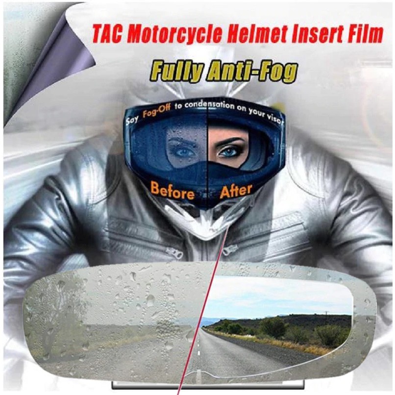 STIKER HELM ANTI AIR HUJAN ANTI EMBUN KABUT stiker spion Clear Anti Fog Patch Film Helmet Fog