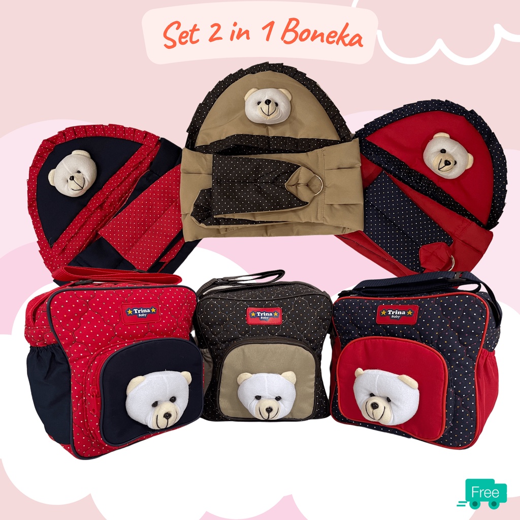 SET PERLENGKAPAN BAYI GENDONGAN SAMPING DAN TAS BAYI BONEKA TERMURAH