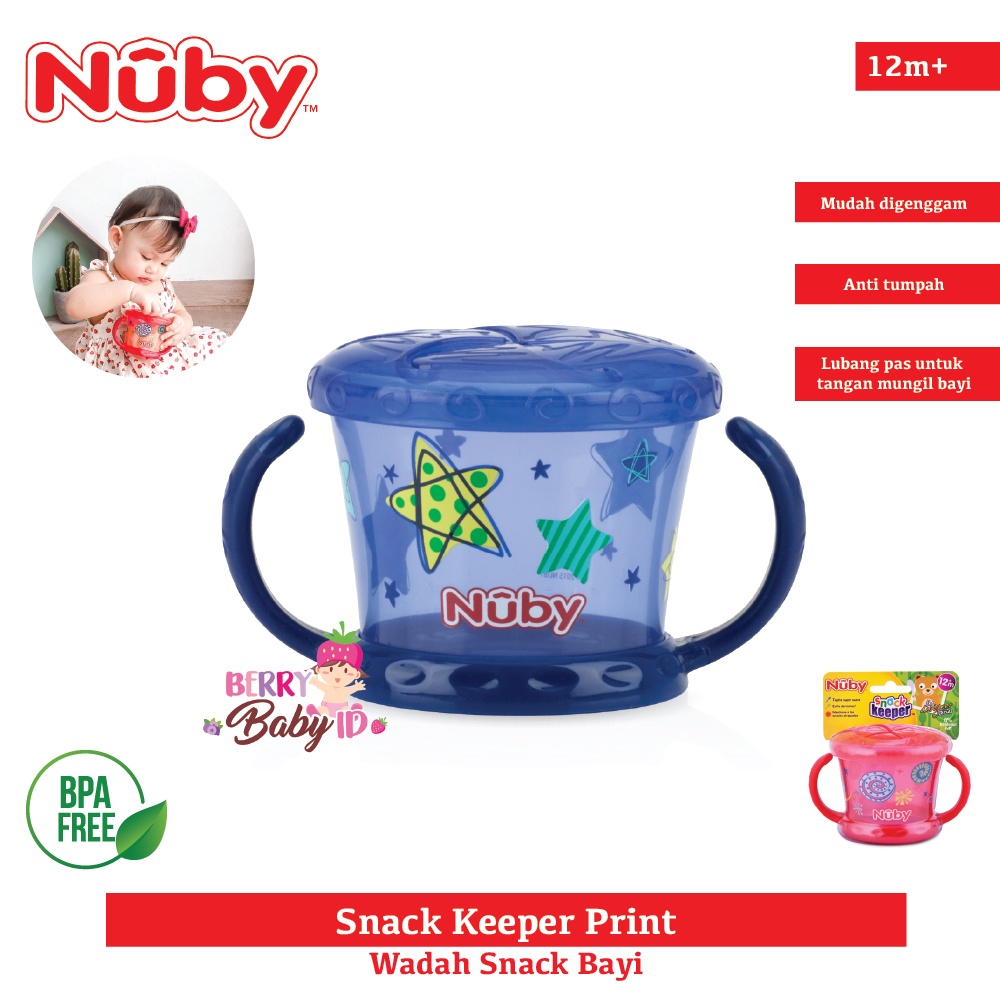 Nuby Snack Keeper Wadah Snack Tempat Makan Bayi Anak Baby Anti Tumpah Berry Mart