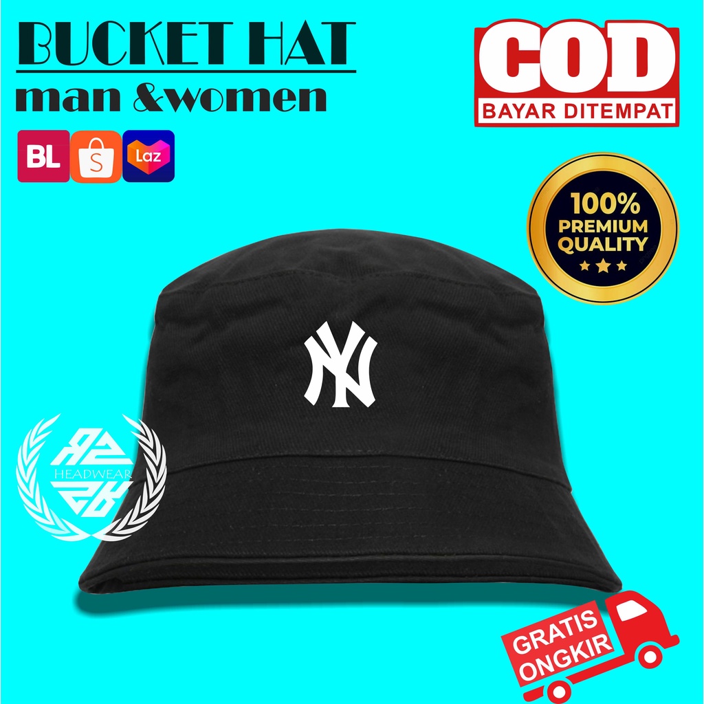 (COD) Topi Pria Wanita BUCKET HAT Deus Premium / Topi Buket Gaul Topi Hitam Premium Hits