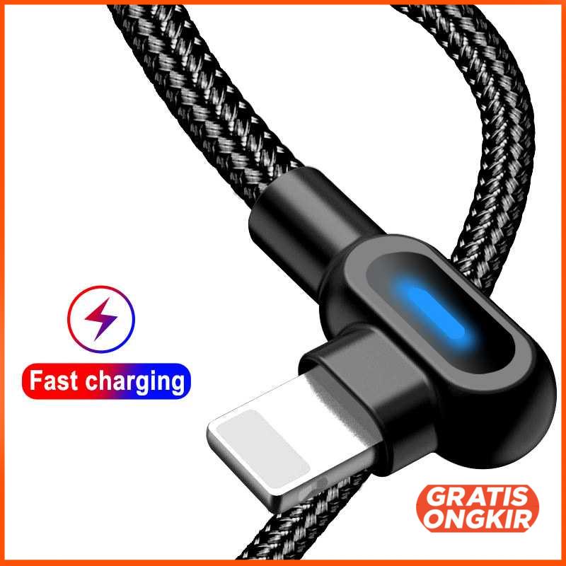 Kabel Charger USB L Shape 2.4A 1 Meter - UGI02 Lightning