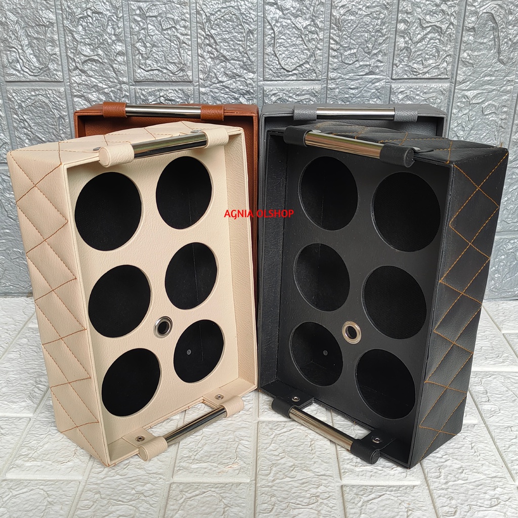 Tempat Aqua Gelas Isi 6 Cup Motif Zigzag Keranjang Air Mineral Gelas Wadah Aqua Gelas Plastik Kotak 