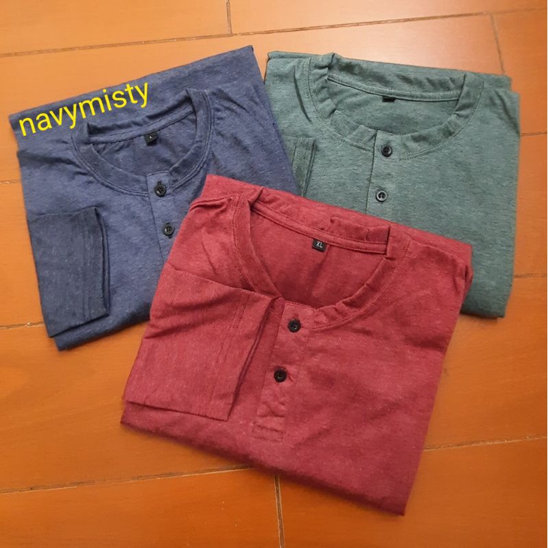 kaos kurta pria lengan pendek 3/4