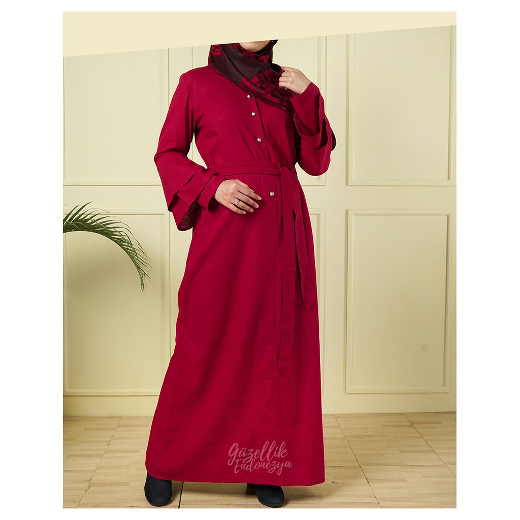 ZEHRA TURKISH DRESS RED BY GUZELLIK ENDONEZYA - GAMIS TURKI ZEHRA MERAH