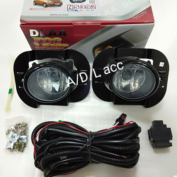 foglamp bemper bumper depan lampu sorot kabut mobil nissan march 2010 2011 2012 dlaa