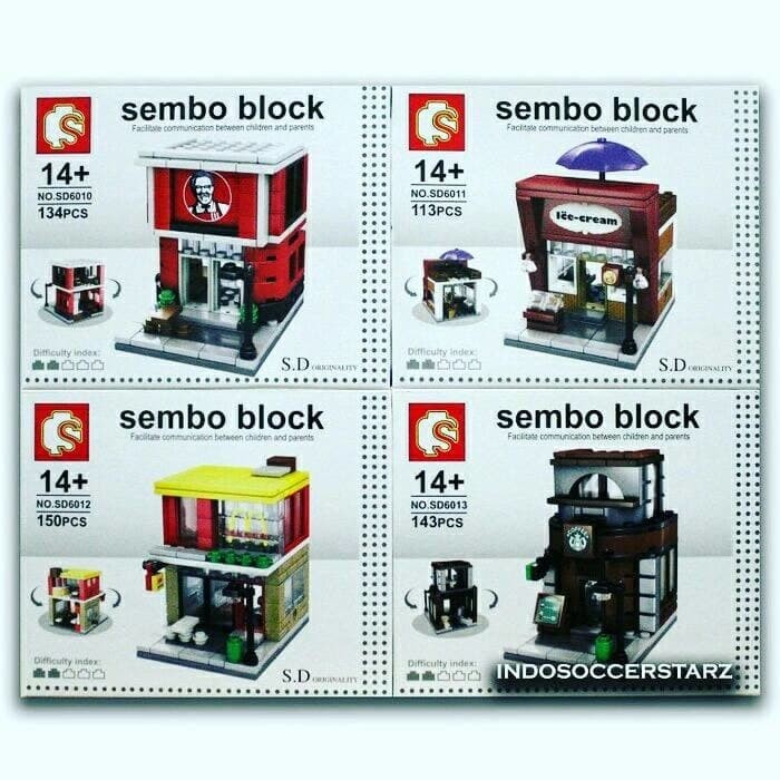 Lego Sembo Block per set KFC,Haagen Dazs,McD,Starbuck