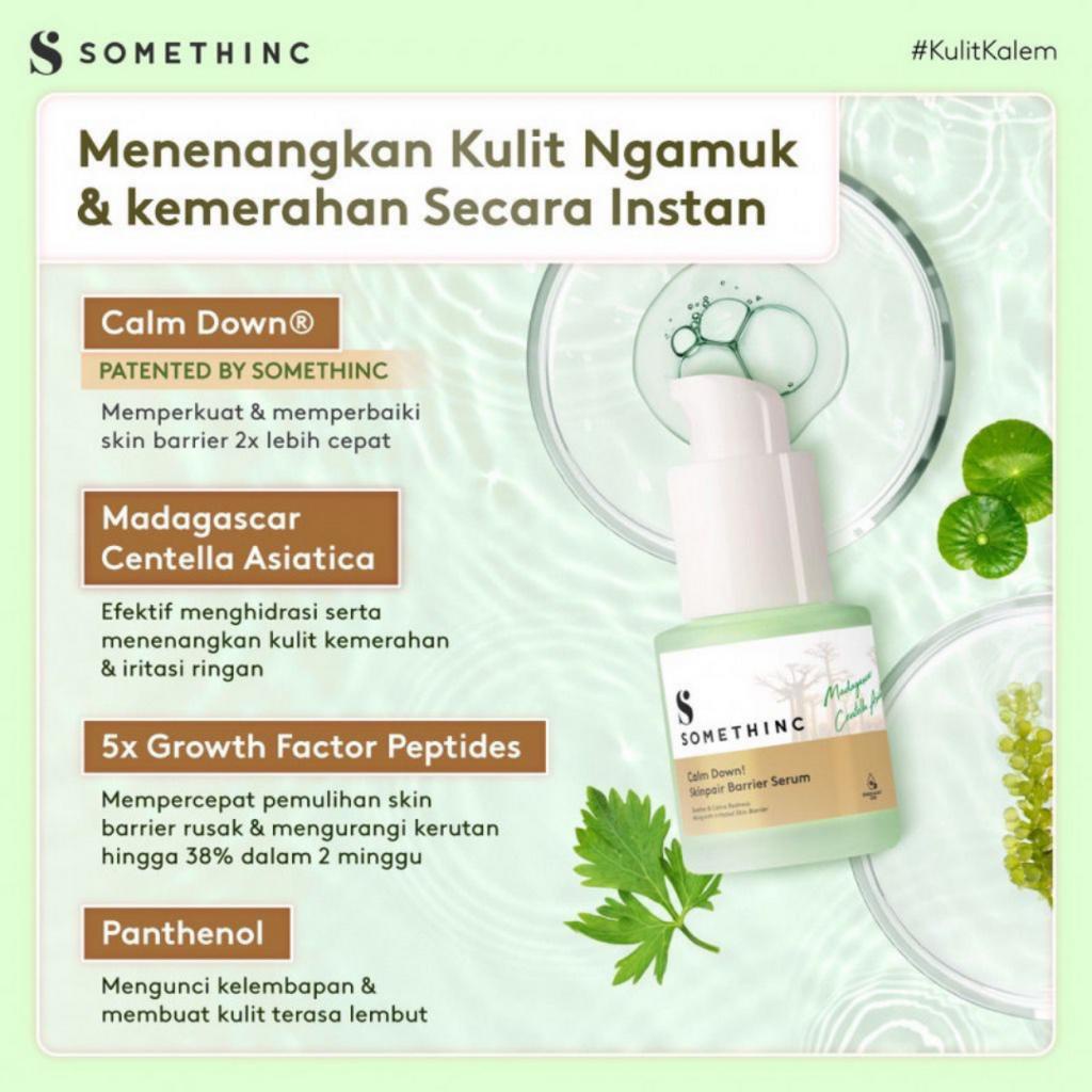 SOMETHINC Calm Down! (Skinpair R-Cover Cream Moisturizer Moisture 25ml, Barrier Serum 20ml, Bubble Cleanser 120ml, PHA 3% Soothing Everyday Toner 100 ml &amp; 40 ml, Ampoule 30ml)