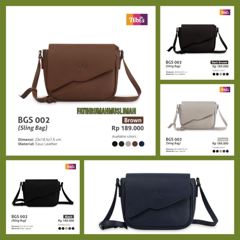 NIBRAS SLING BAG BGS02 TAS WANITA NIBRAS BGS02 TAS SELEMPANG WANITA