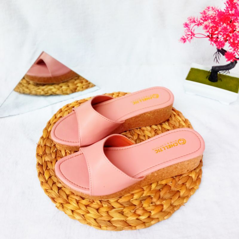 [CUCI GUDANG ] Sandal Wedges Wanita Selop Casual