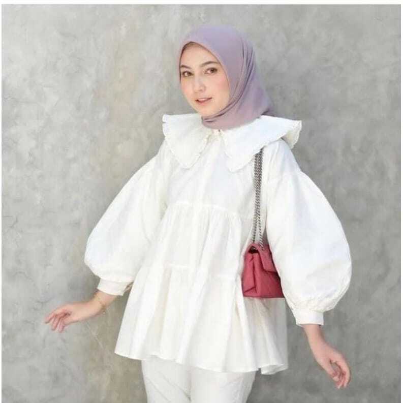 BEFAST - ZRD OOTD Wanita Blouse SOYEOH / LAMIA BLOUSE / Blouse fashion Kerja Wanita / Blouse Lengan Balon / Lengan Panjang / Atasan Casual Wanita / Blouse Remaja Kekinian