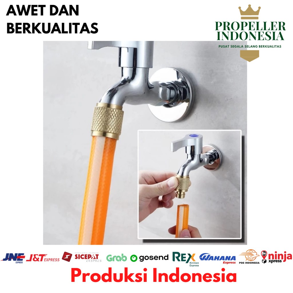 Semprotan Air Lurus Kuningan Hose Nozzle Kepala Semprotan Cuci Mobil 5/8Inch