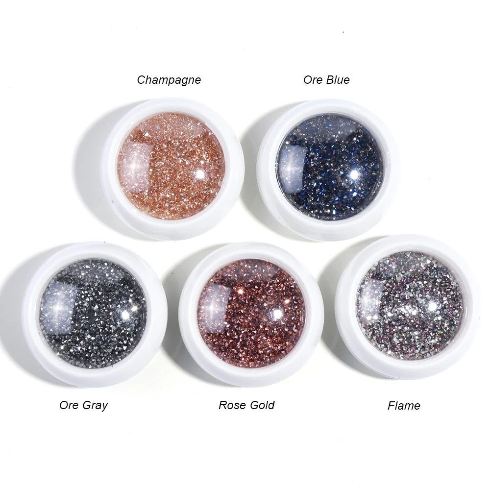 ORE ZIRCON CRYSTAL RHINESTONE ORE MICA MENGKILAP HIASAN MANIK NAILART BERLIAN NAIL ART GAYA JEPANG