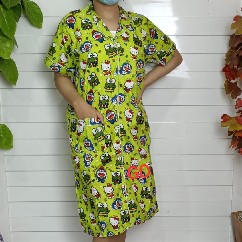 gof DST DASTER/DRESS Pakaian Wanita Lengan Pendek Casual Santai Motif Original Bagus Lengan Pendek