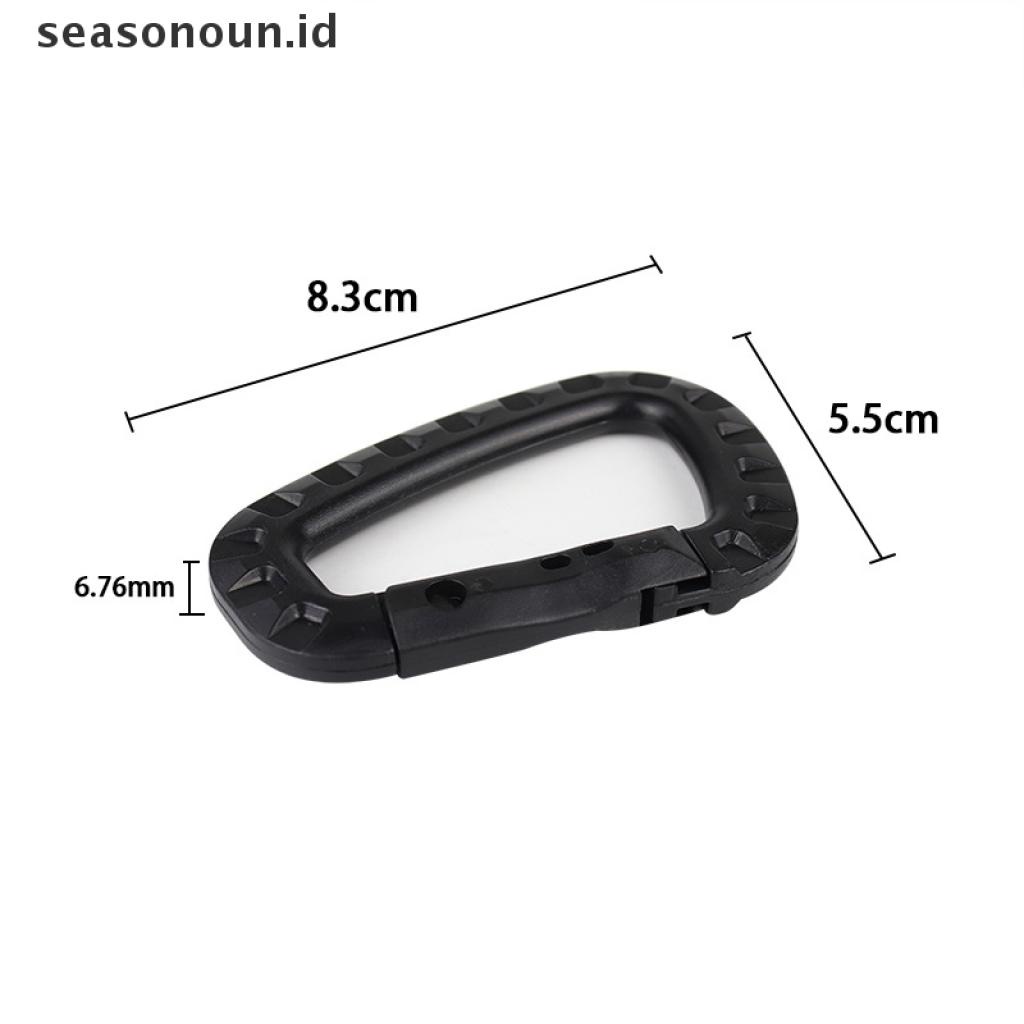 (seasonoun) 4pcs Carabiner Bentuk D Bahan Plastik Ringan Untuk Mendaki Gunung