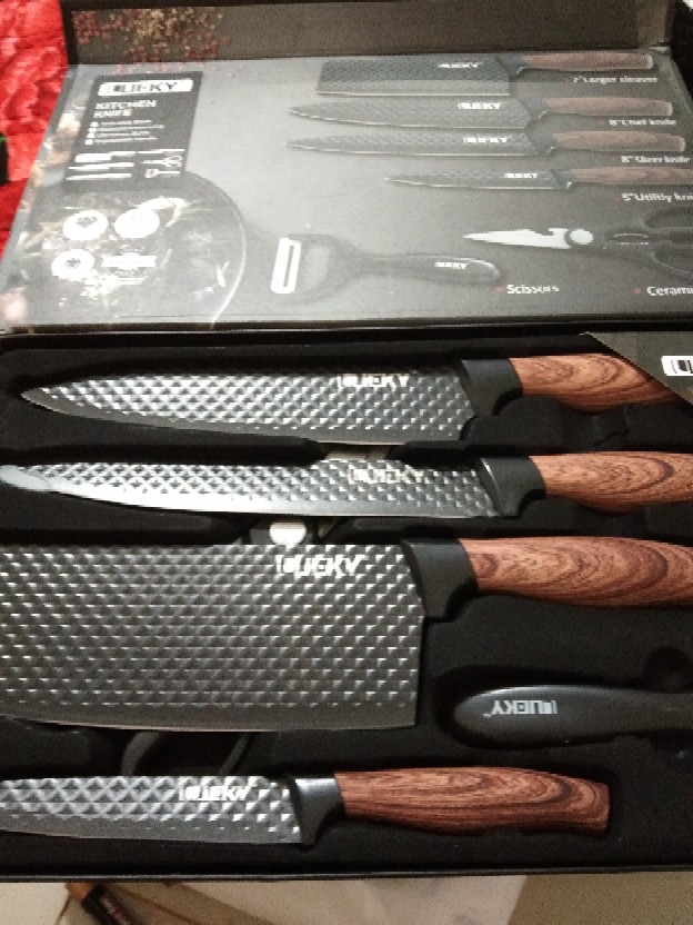 Set Pisau 6pcs Marbel Anti Karat Dengan Box / Gift