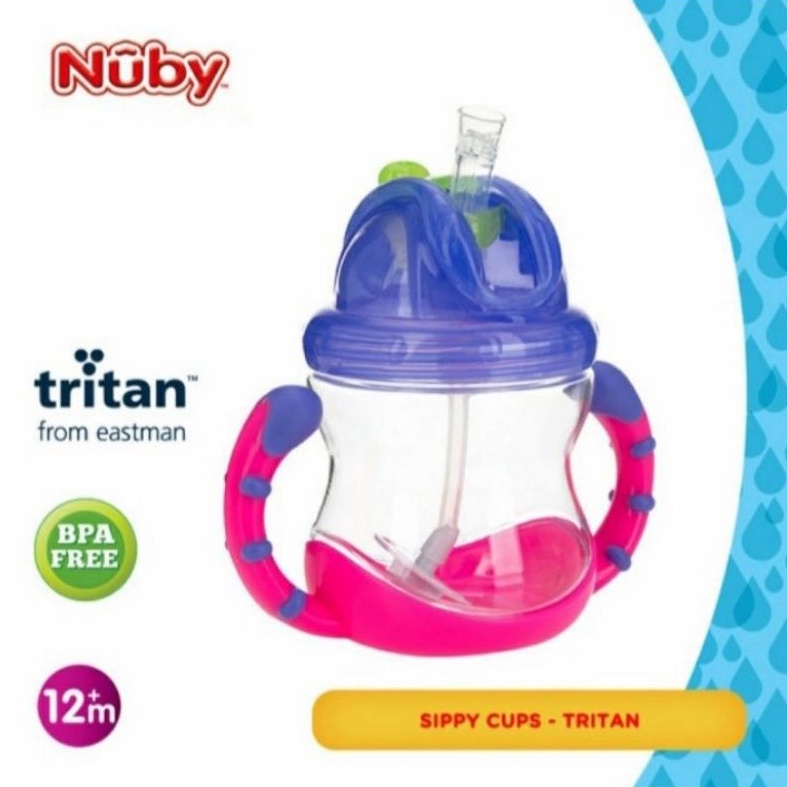 NUBY Tritan Flip and Sip Baby Zipper Cup Straw Training Cup