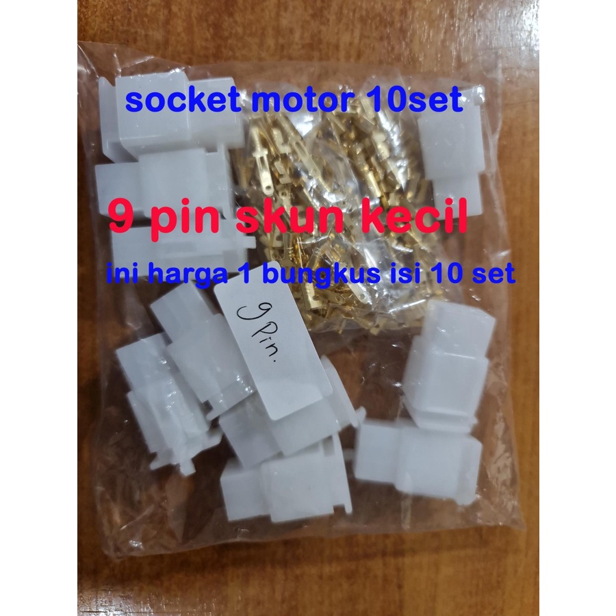 Socket motor pin kecil 2 pin - 3pin - 4pin - 6pin - 9 pin 10 set / connector skun mobil soket / konektor