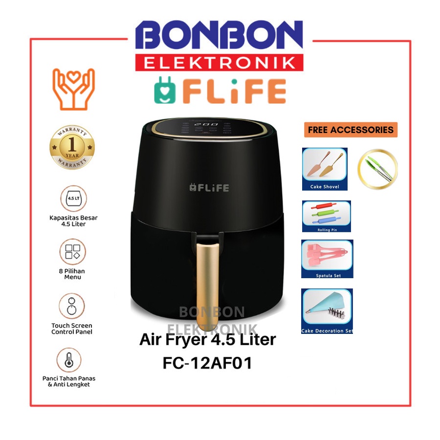 FLIFE Air fryer FC-12AF01 4.5L Mesin Penggoreng tanpa minyak