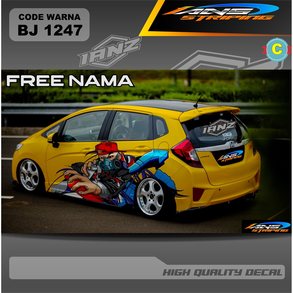 DECAL STIKER MOBIL HONDA JAZZ JESS / DECAL STIKER MOBIL HONDA BRIO AYLA AGYA DLL / STIKER DECAL MOBIL