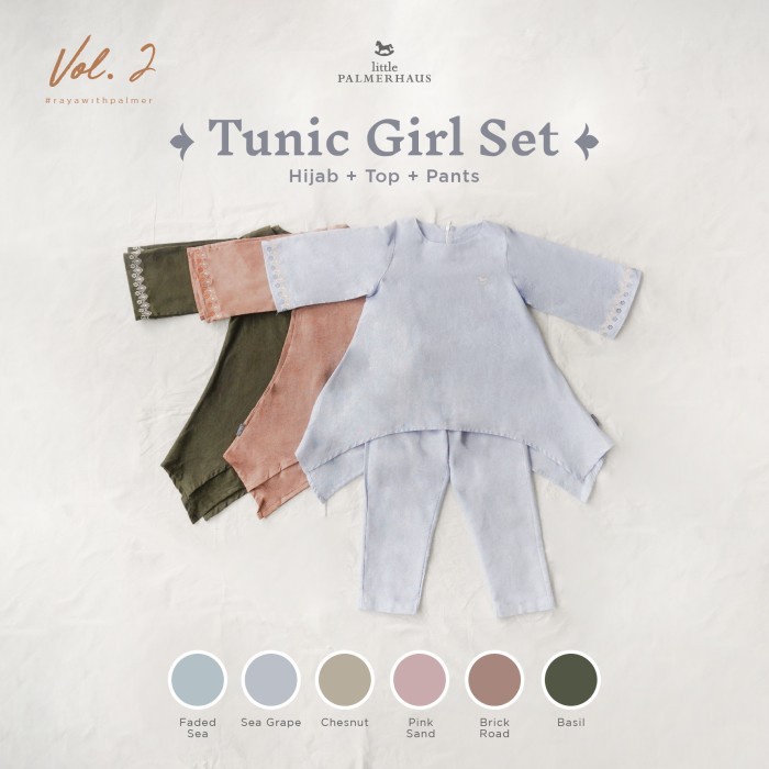 Little Palmerhaus Classic Tunic Set | Blous Anak | Baju Muslim Anak | Baju Set Anak