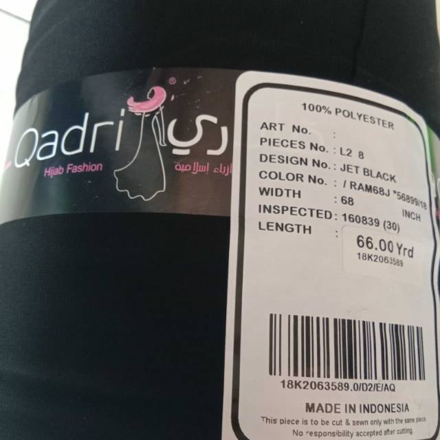 Kain jetblack ramada/lexus lebar 170cm