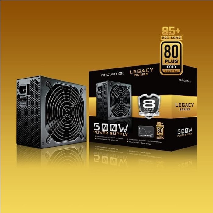 PSU Innovation 500Watt 80+ Gold *GARANSI 8 TAHUN GANTI BARU*