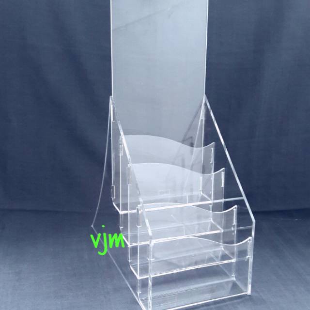 

Acrylic tempat Brosure Folio : 3 (4susun)