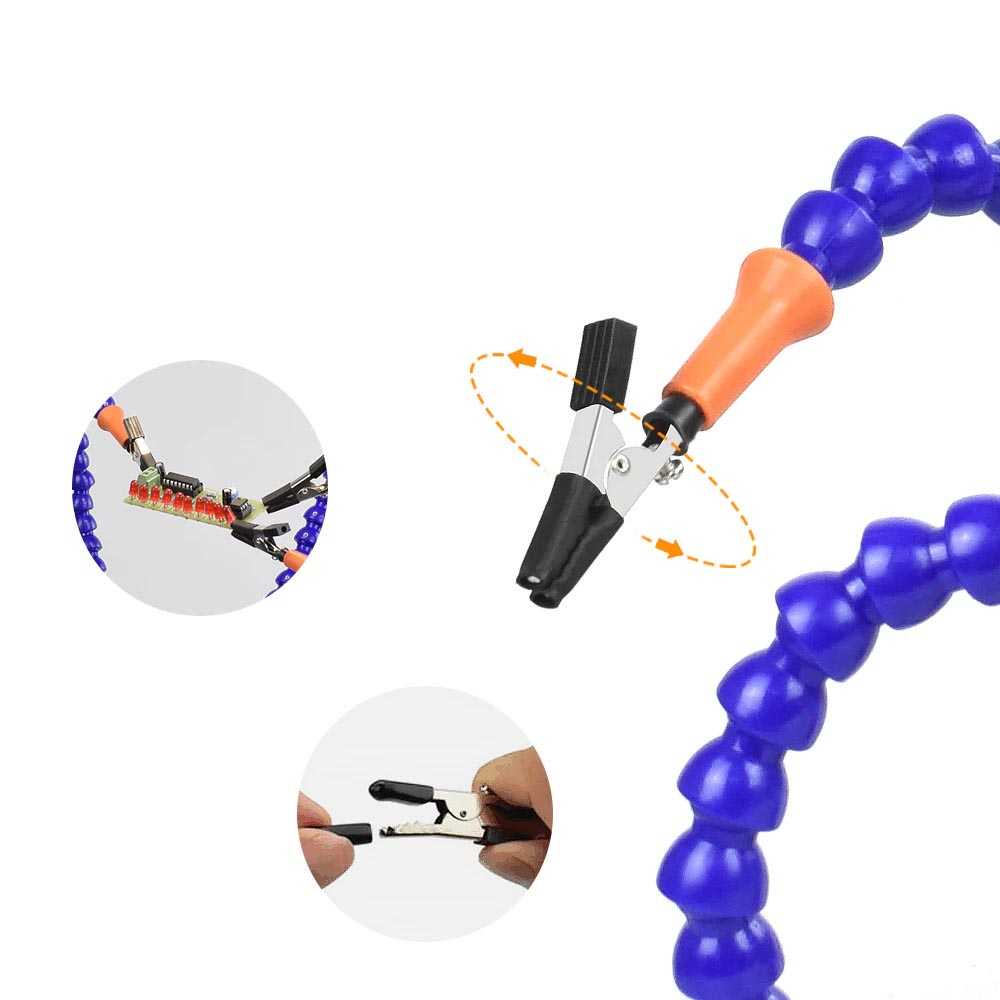 Helping Hand Alat Pegangan Solder Dudukan Stand Kaca Pembesar LED Penjepit Solderan Perlengkapan Reparasi Berkualitas