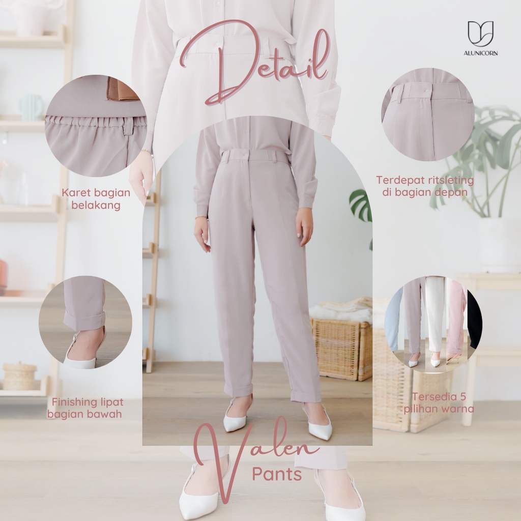 Alunicorn - Busui- Bia Series - Valen Set - Blouse Wanita - Pants Wanita-2