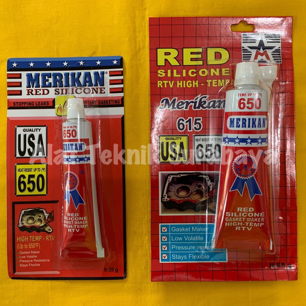 

ISI 12 PCS LEM SILICONE RED MERIKAN 35 G ; 85 G GR GRAM / SILIKON KECIL BESAR