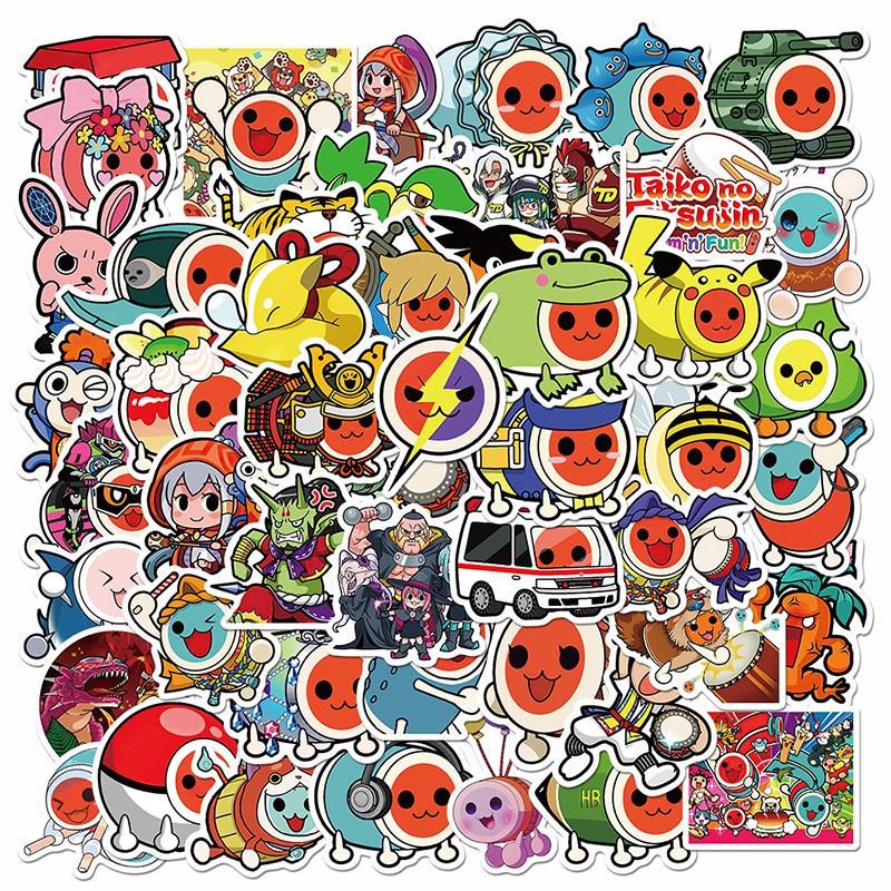 50 Pcs Stiker Desain Kartun Game Taikonotatsujinportabl Tahan Air Untuk Dekorasi Laptop Skateboard Gitar