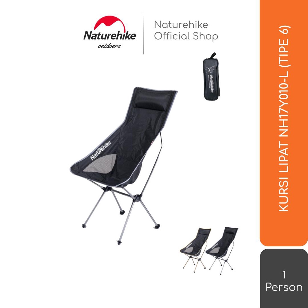 Naturehike Kursi Lipat Nh17Y010-L Tipe 6 Portable Camping Mancing Outdoor Gunung Piknik Ultralight