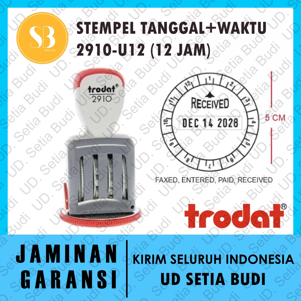 Stempel Trodat Tanggal + Waktu 12 Jam 2910 U21 ǿ 50 mm