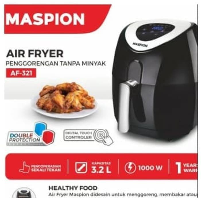 Maspion Air Fryer AF321 BC - Menggoreng Tanpa Minyak