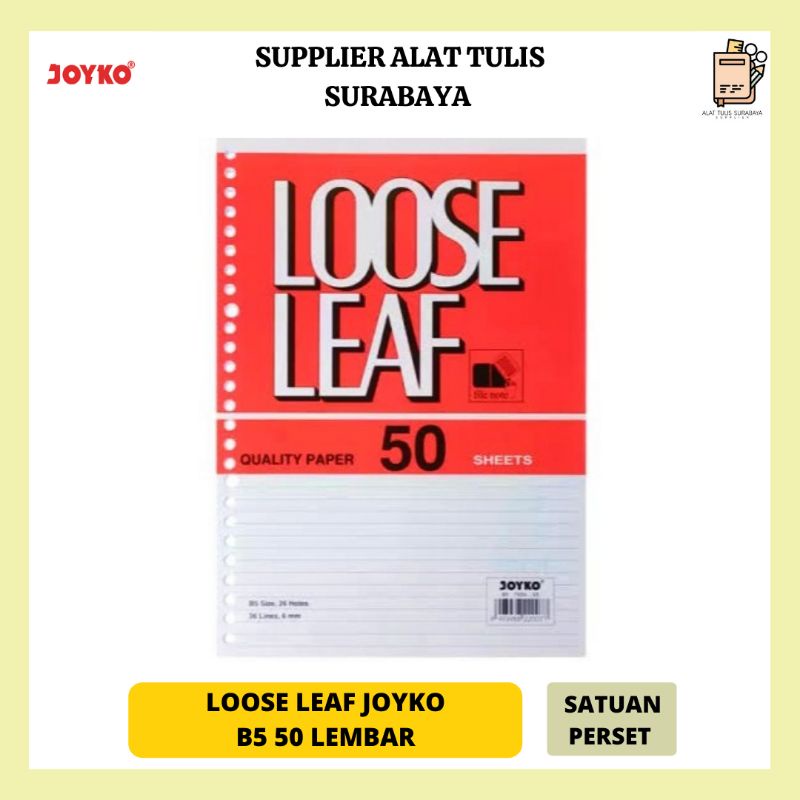 

LOOSE LEAF JOYKO / ISI KERTAS FILE BINDER PAPER B5 ISI 50 LEMBAR ORI