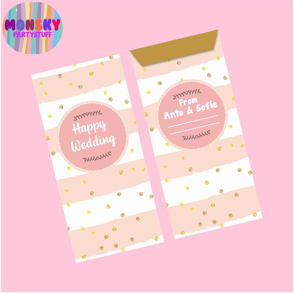 

(10 Pcs) Amplop Kondangan Angpao Wedding Custom Nama / Amplop Kekinian / Ampao Nikah