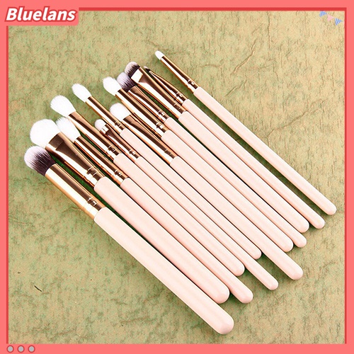 (In Stock) Kacamata Hitam Lensa Warna Warni ♡12pcs / Set Brush Kosmetik / Makeup Bulu Wol Gagang Kayu Untuk Foundation, Bedak, Eyeshadow, Eyeliner