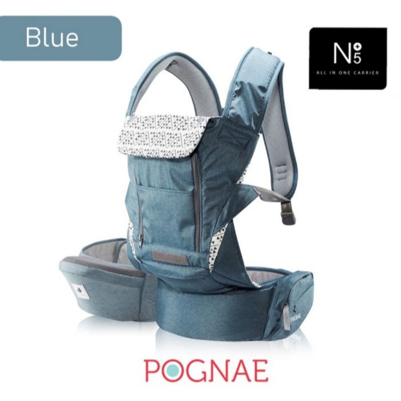 NEW Pognae No 5 Blue Hipseat Baby Carrier Gendongan Bayi Anak