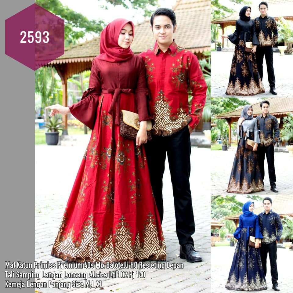 Batik Sarimbit Model Baju Gamis Batik Terbaru 2019