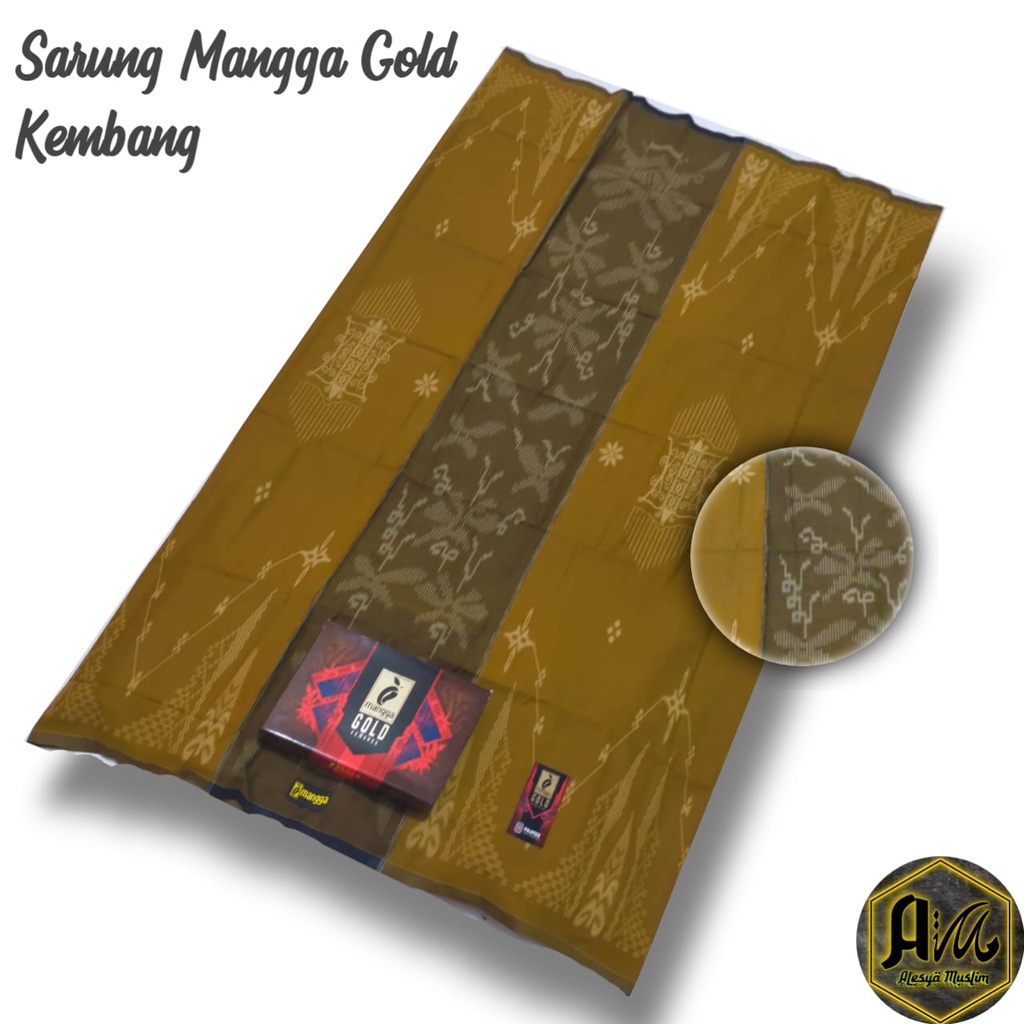 SARUNG MANGGA GOLD KEMBANG ALESYAMUSLIM/SARUNG DEWASA KEMBANG